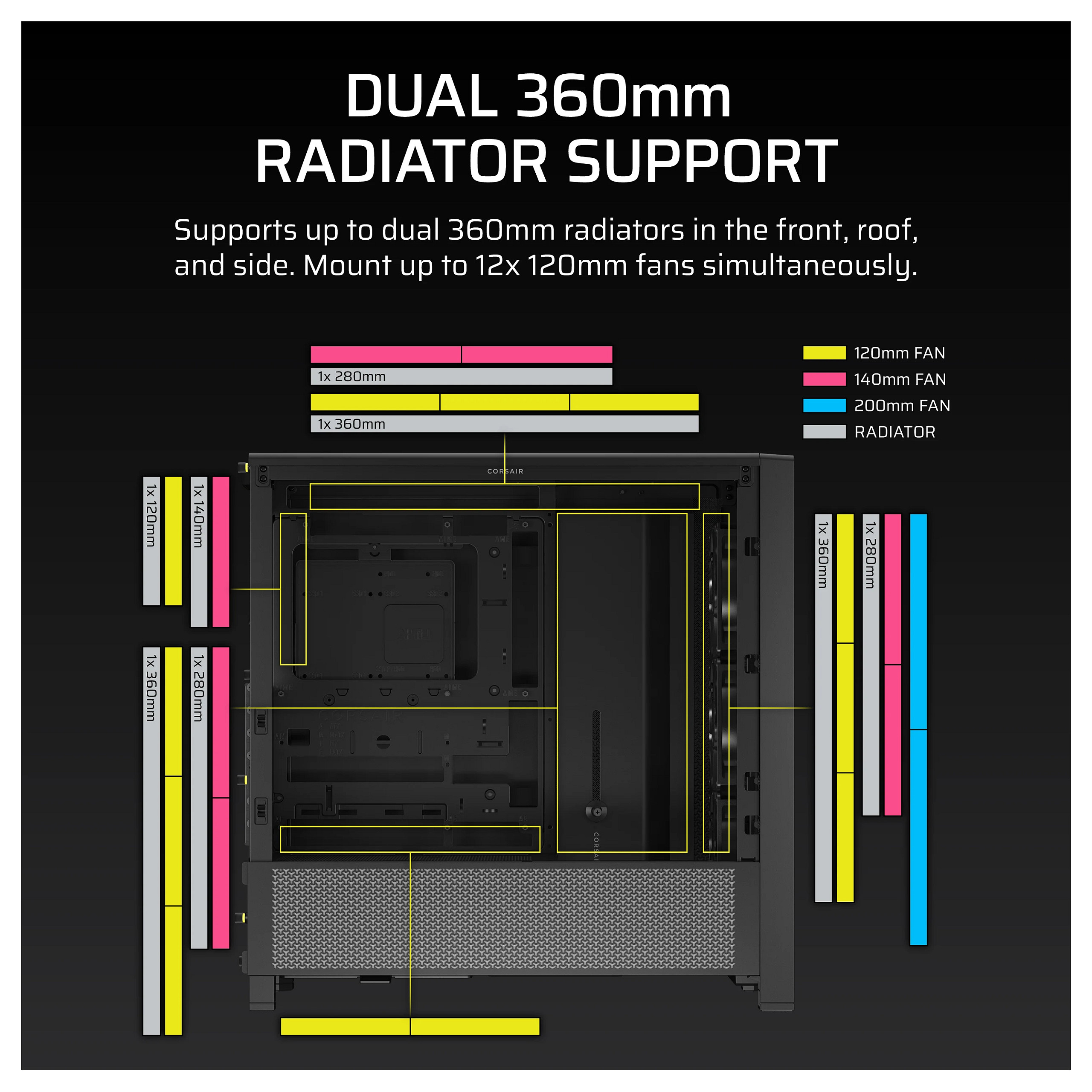Kasë CORSAIR Frame 4000D RS Midi Tower ATX – Zezë - 7