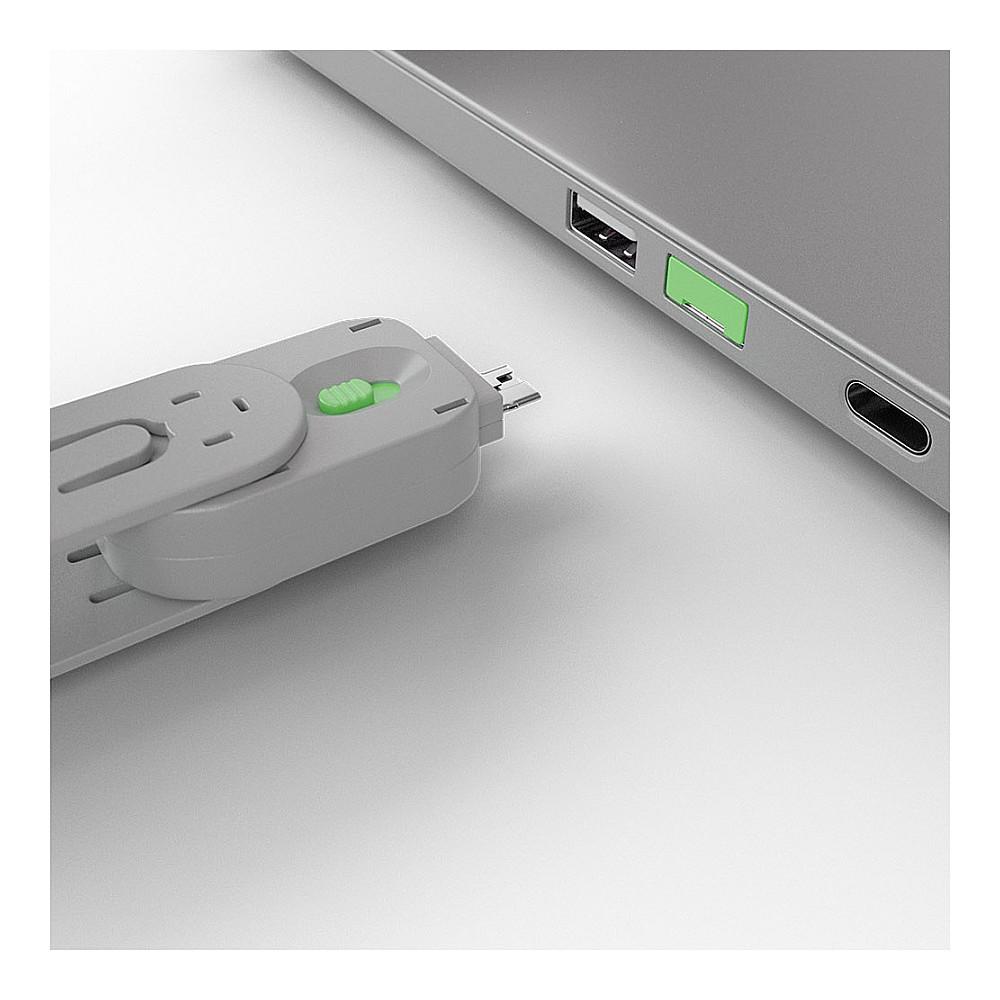 Bllokues portash Lindy 40451, USB-A, 4 copë, me çelës - Gjelbër - 4