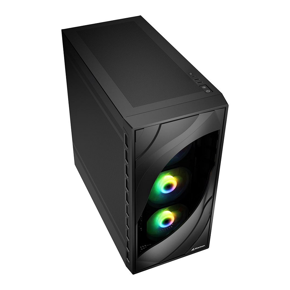 Kasë Sharkoon Rebel C80M RGB ATX 1xMetall – Zezë - 3