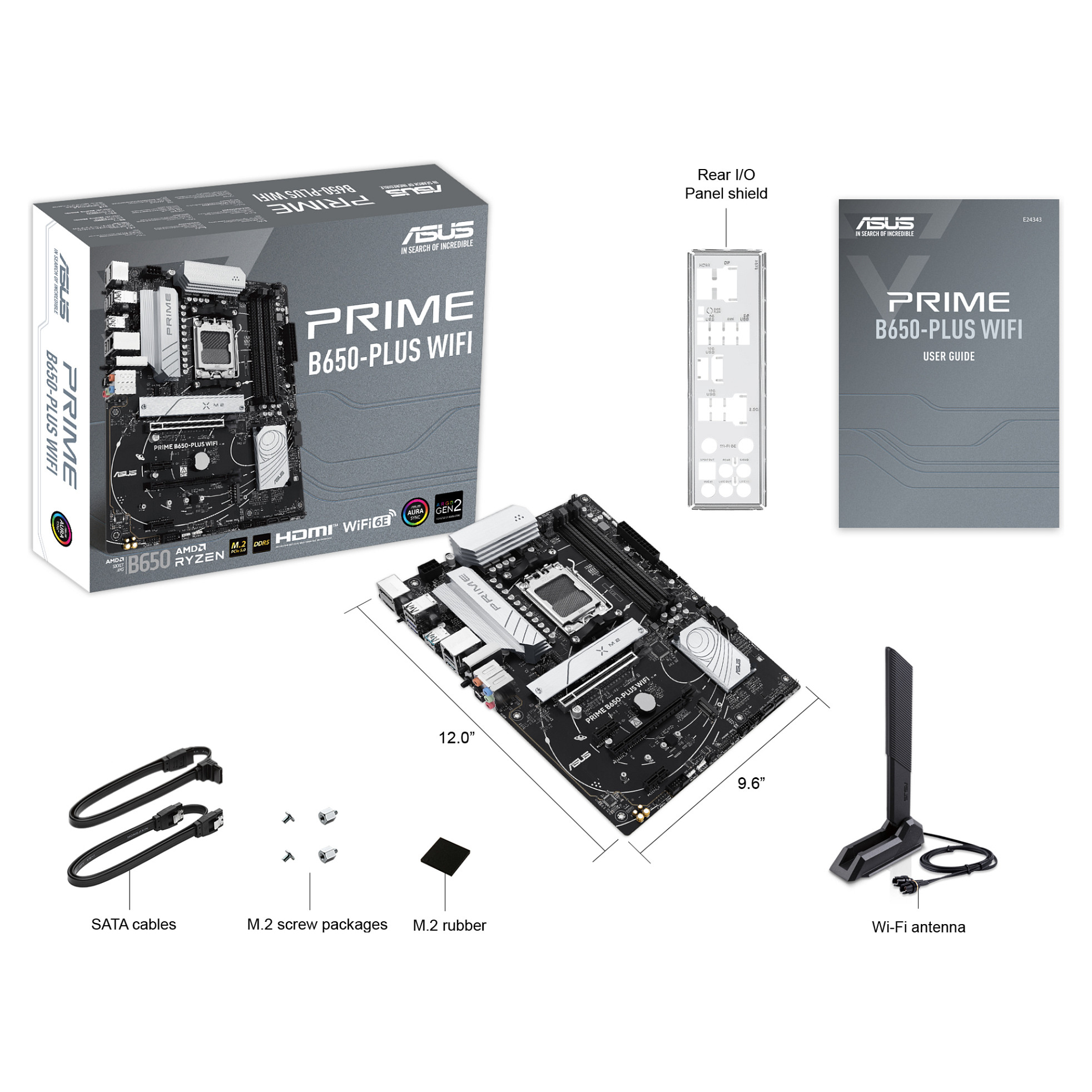 Pllakë Amë AMD AM5 ASUS PRIME B650-PLUS WIFI / DDR5 / ATX / HDMI+DP - 9