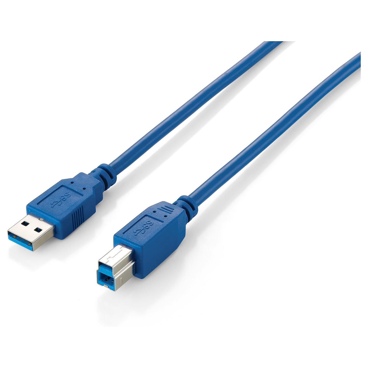 Kabllo USB Equip 128291 / USB-A në USB-B / USB 3.2 Gen 1 / 5 Gbit/s / 1m - Blu