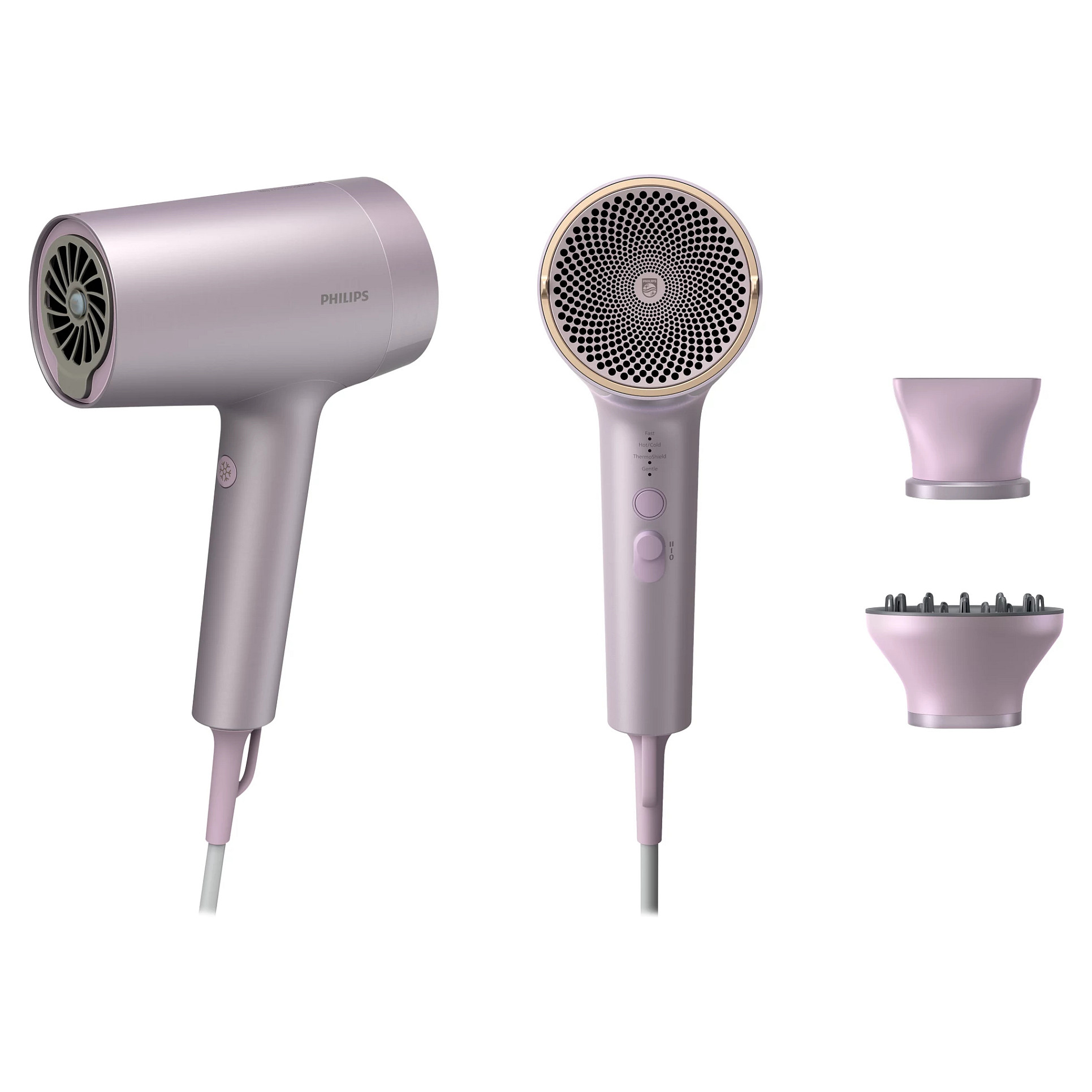 Tharëse për flokë Philips 7000 Series BHD723/10 / ThermoShield Advanced / 1800W / 8x Ionic / 4 Temperatura / 2 Shpejtësi / Diffuser – Vjollcë