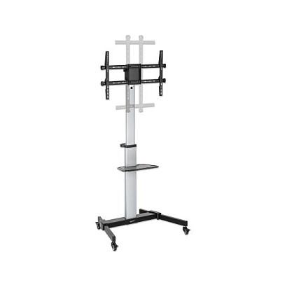 Mbajtëse për TV Manhattan 462327, 37–86", VESA deri në 600×400mm, 50kg, Lartësi e Rregullueshme, Rrotullim 90°, me Rrota - Argjend/Zezë - 3