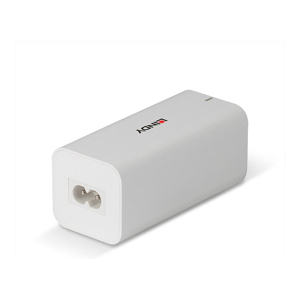 Adapter Lindy 73441 / GaN / 100W / 2x USB-A / 2x USB-C / Fast Charging / 1.5m - Bardhë - 3