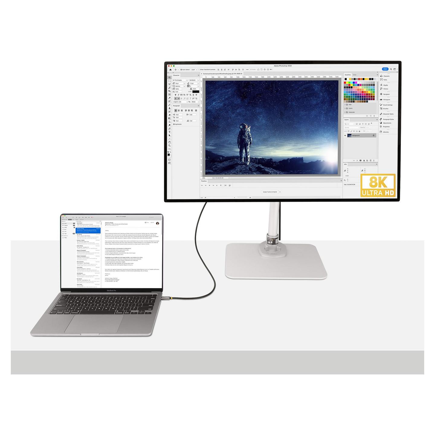 Kabllo USB StarTech.com CC1M-40G-USB-CABLE / USB-C në USB-C / USB4 Gen 2x2 / 40 Gbit/s / PD 100W / 5A / 8K 120Hz / 1m - Hiri/Zezë - 7