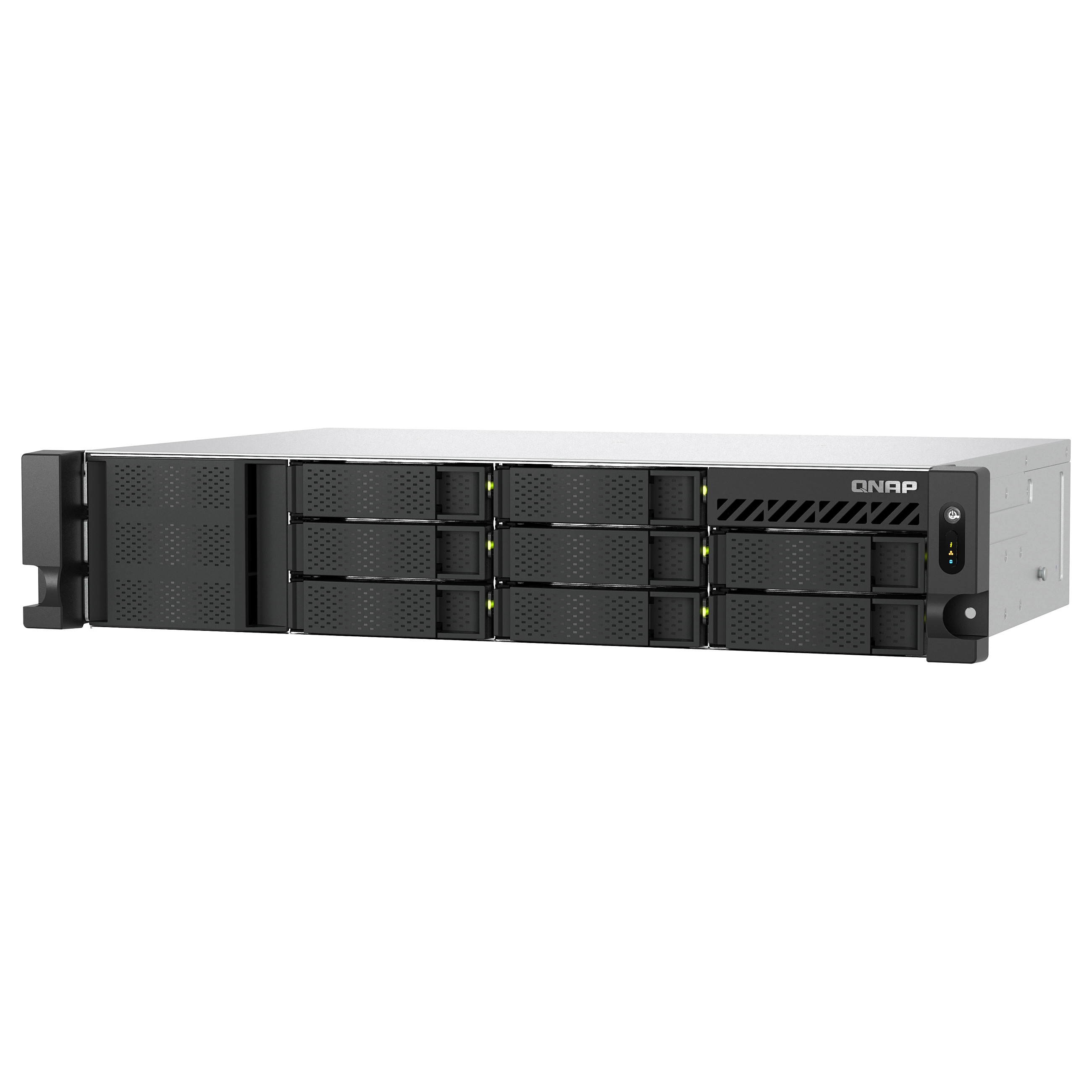 NAS QNAP TS‑855eU‑8G 8‑Bay Short Depth Rackmount / Intel Atom C5125 (8 cores, 2.8GHz) 8GB / 2x 2.5GbE / 2x M.2 2280 / 2x PCIe Gen3 /PSU - 10