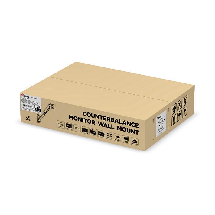Mbajtëse për Monitor EQUIP 650137, 17"-32", VESA 75 × 75, 100 × 100mm, deri 9kg, montim në mur - Zezë - 10