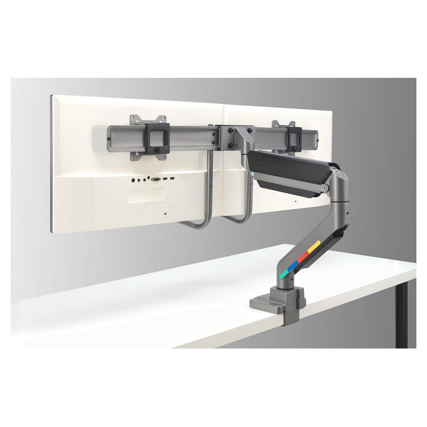 Mbajtëse për Monitor Kensington SmartFit K58272WW / 2 Monitorë / deri 32" / deri 9kg për Monitor / VESA 75x75 & 100x100 / Gas Spring / Rotacion 180° - Hiri - 8