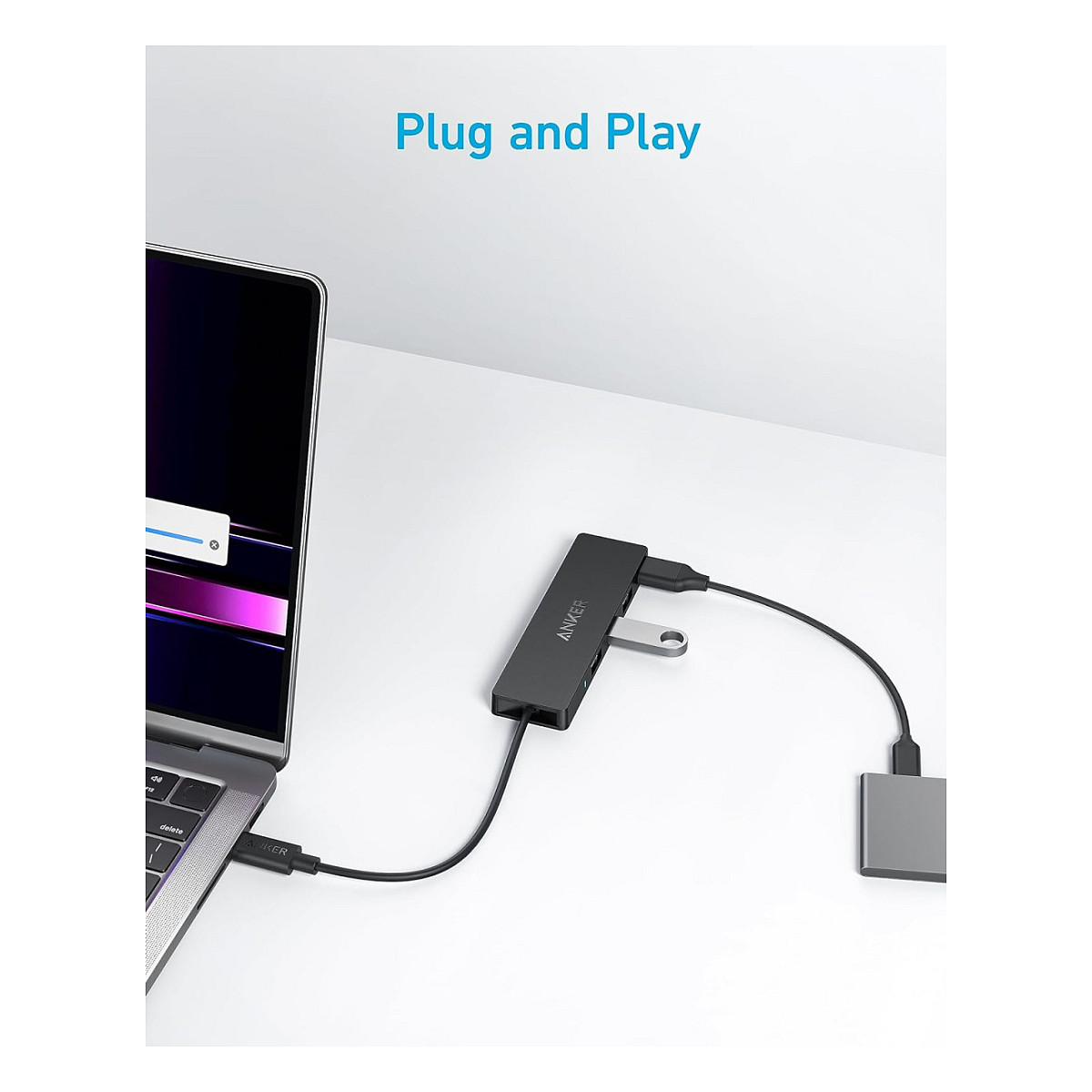 HUB Anker USB‑A / 4 Porta USB 3.0 / 5 Gbit/s / Me kabllo 20cm - Zezë - 5