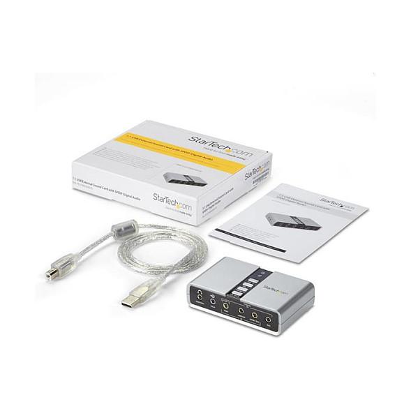 Kartë e Zërit StarTech.com ICUSBAUDIO7D, USB 2.0, 7.1 Kanale, S/PDIF, C-Media CM6206 - Gri - 7