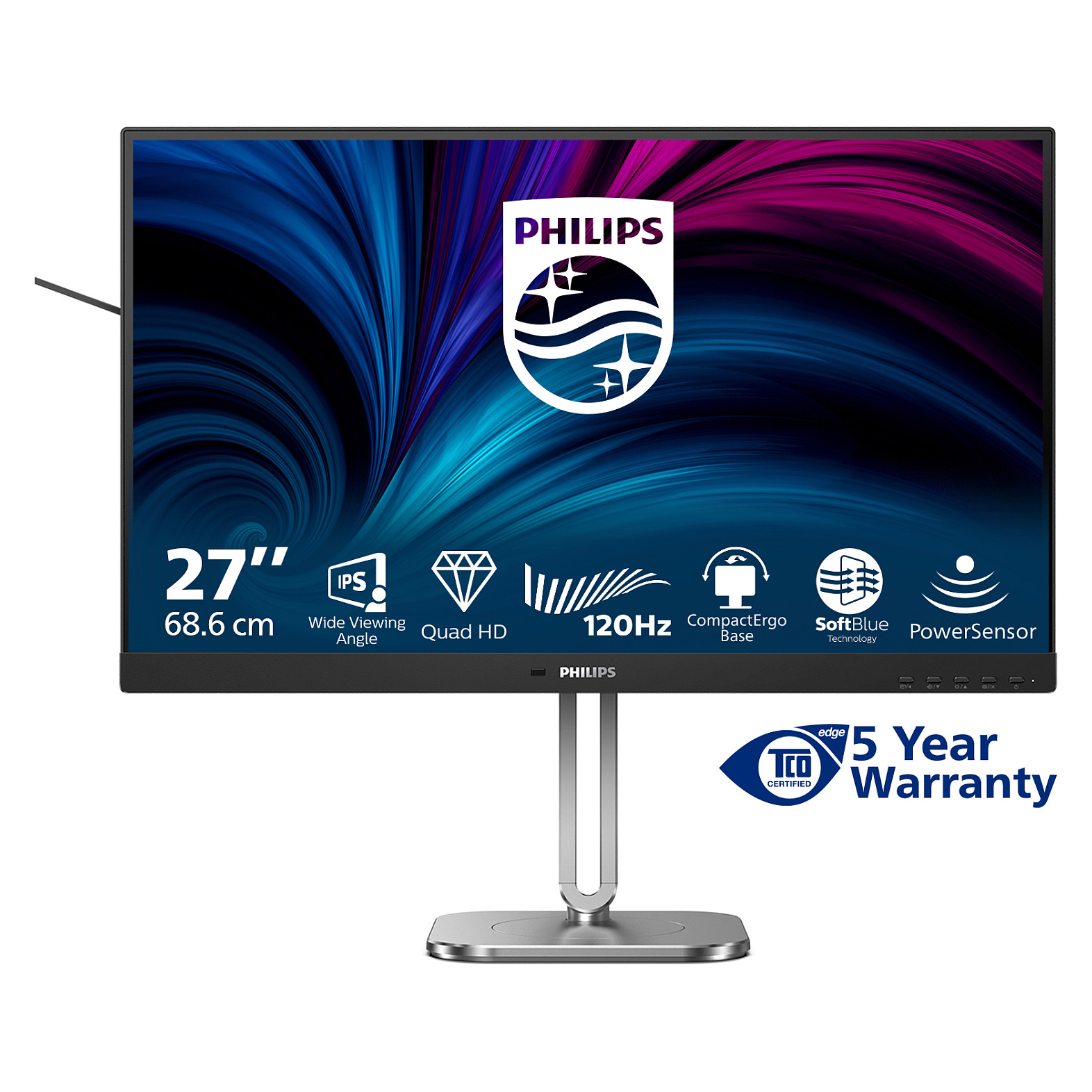Monitor Philips 4000 series 27B2N4500/00 / 27″ WQHD IPS 120Hz 4ms / HDMI + DP + USB HUB / E zezë - 3