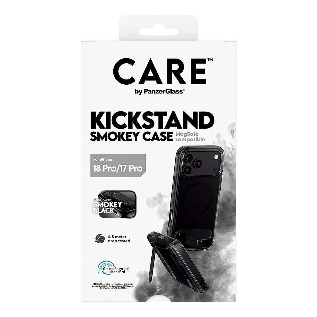 Aksesorë për telefon PanzerGlass CARE Kickstand / Smokey / iPhone 17 Pro / iPhone 18 Pro / MagSafe / Mbajtëse / Mbrojtje 4.8m - Transparente/Zezë - 2