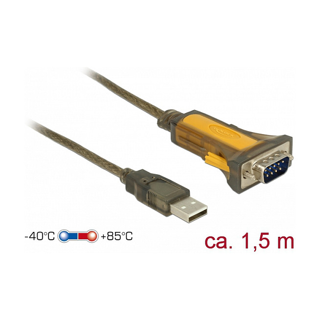 Adapter Serial DeLOCK USB 2.0 to 1×RS-232 – Extended Temperature Range - 2