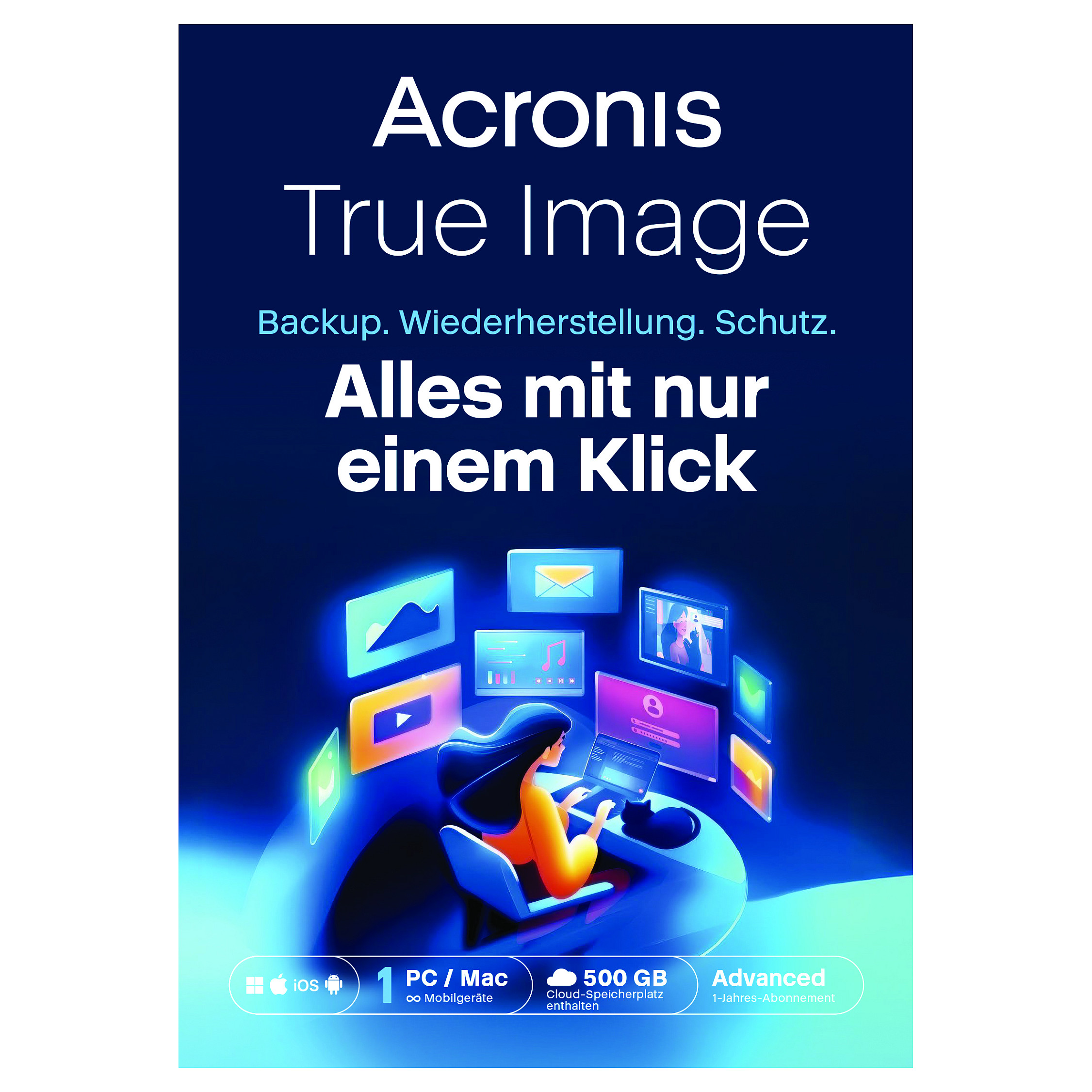 ESD Software Acronis True Image Advanced - 1 Computer + 500 GB Acronis Cloud Storage - 1 year Subscription - ESD-DownloadESD - 1