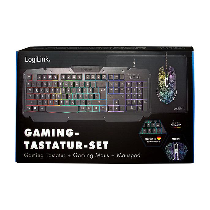 Combo (Tastierë & Maus) LogiLink ID0185 / QWERTY / Membrane / RGB LED / USB - Zezë - 9