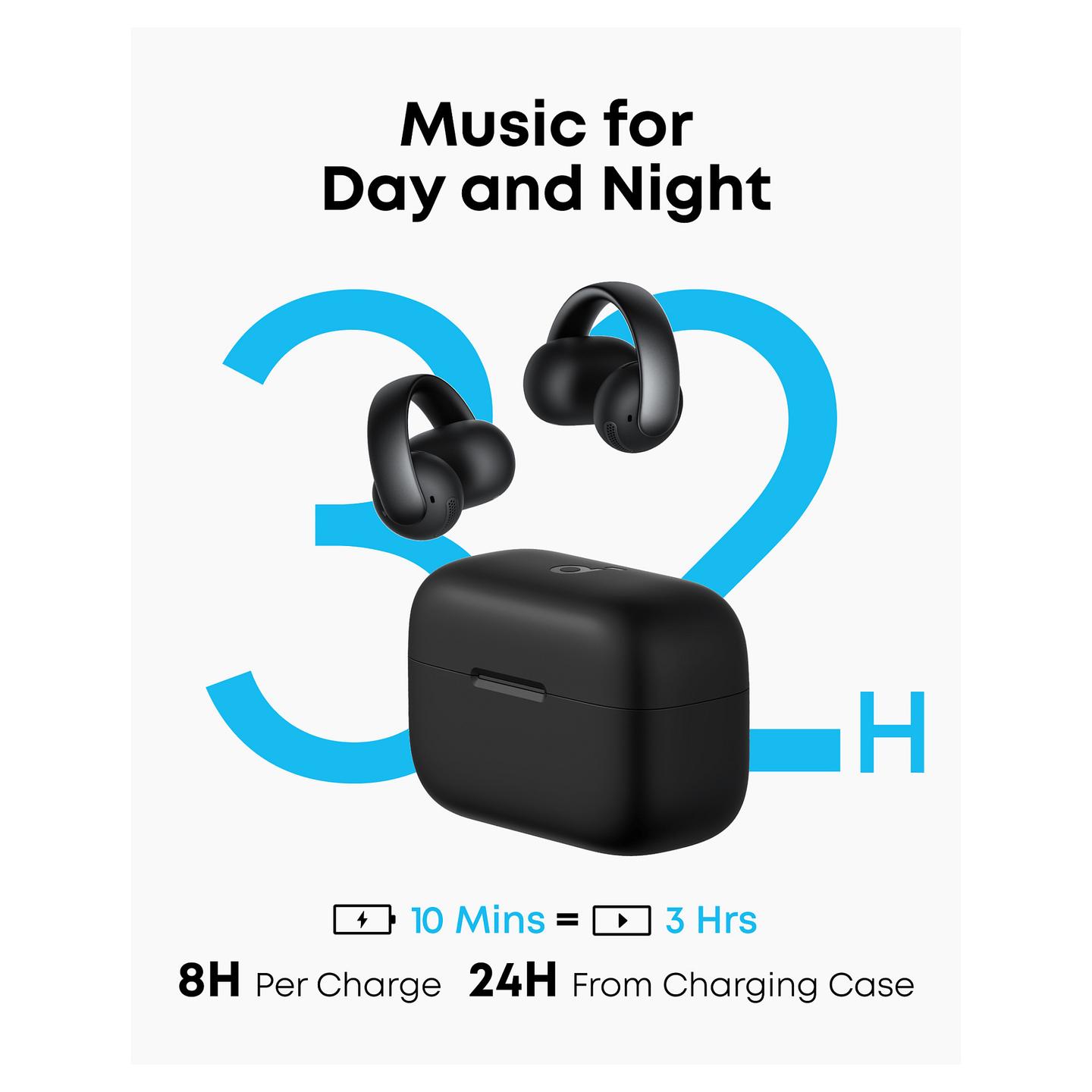 Kufje pa kabllo Soundcore AeroClip / Bluetooth 5.4 / 12mm / Mikrofon / IP55 - Zezë - 7