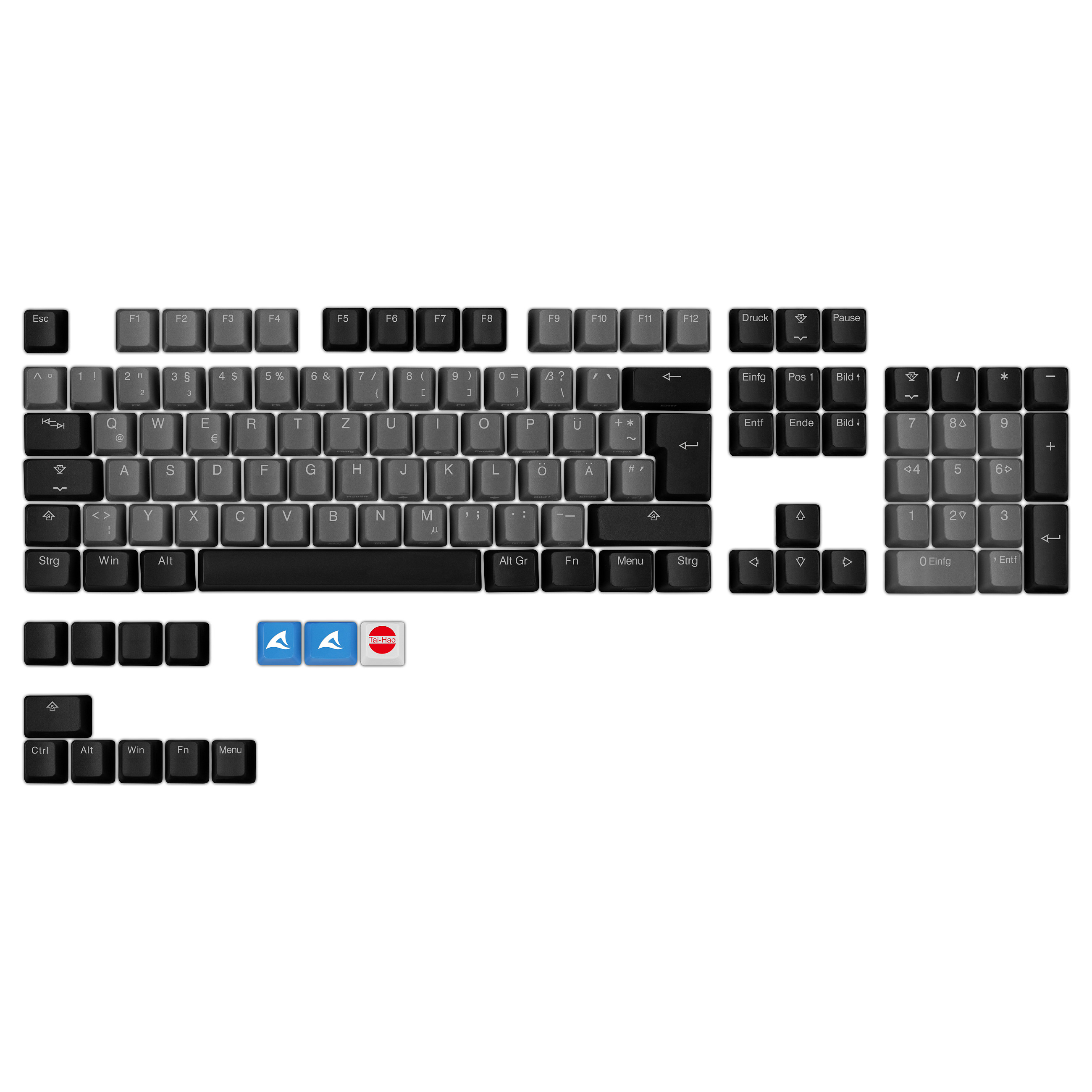 Aksesor për tastierë Sharkoon SKILLER SAC20 / DE ISO layout / 115 copë - Zezë - 1