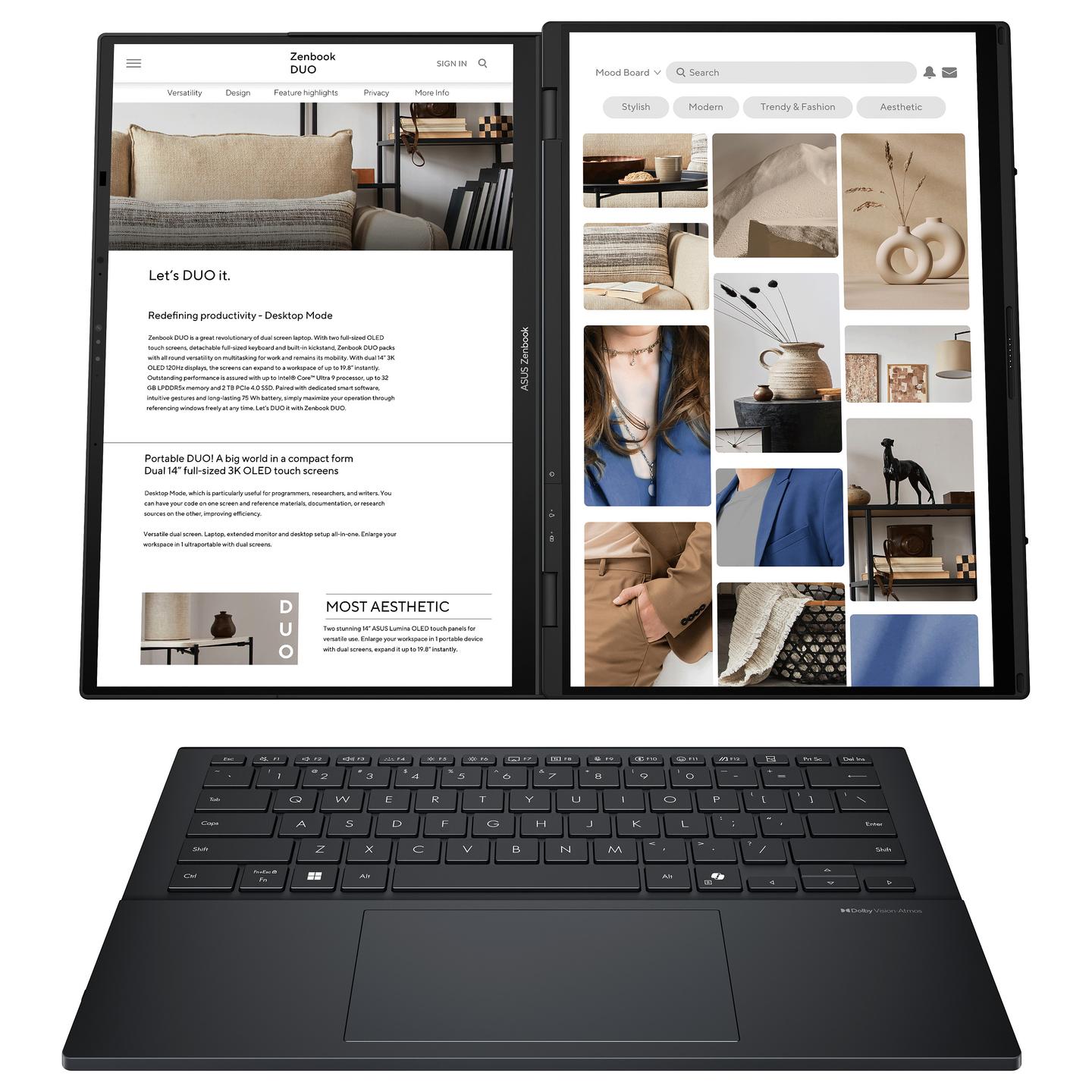 Laptop ASUS Zenbook Duo UX8406CA-QL331W / Ultra 9 285H / 32GB LPDDR5x / 1TB / 14" WUXGA OLED Touch 60Hz / Intel Arc Graphics - Hiri - 3