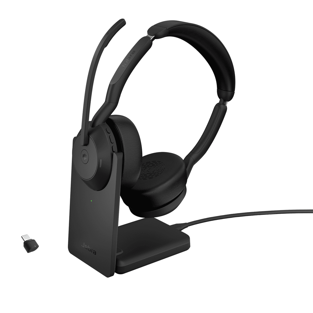 Kufje pa kabllo Jabra Evolve2 55 Link380c MS Stereo me Charging Station - Zezë - 1