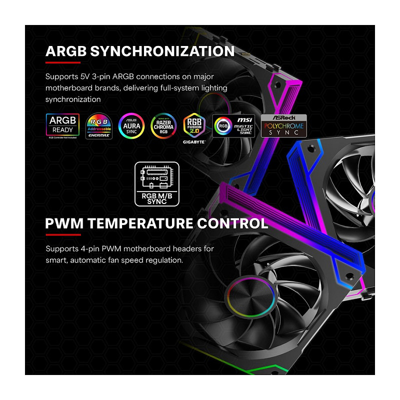 Ftohës për Kasë Xilence Gaming Series XPF360R.ARGB / 120mm / 1100-2000 RPM / ARGB / PWM / 3-Pack – Zezë - 9