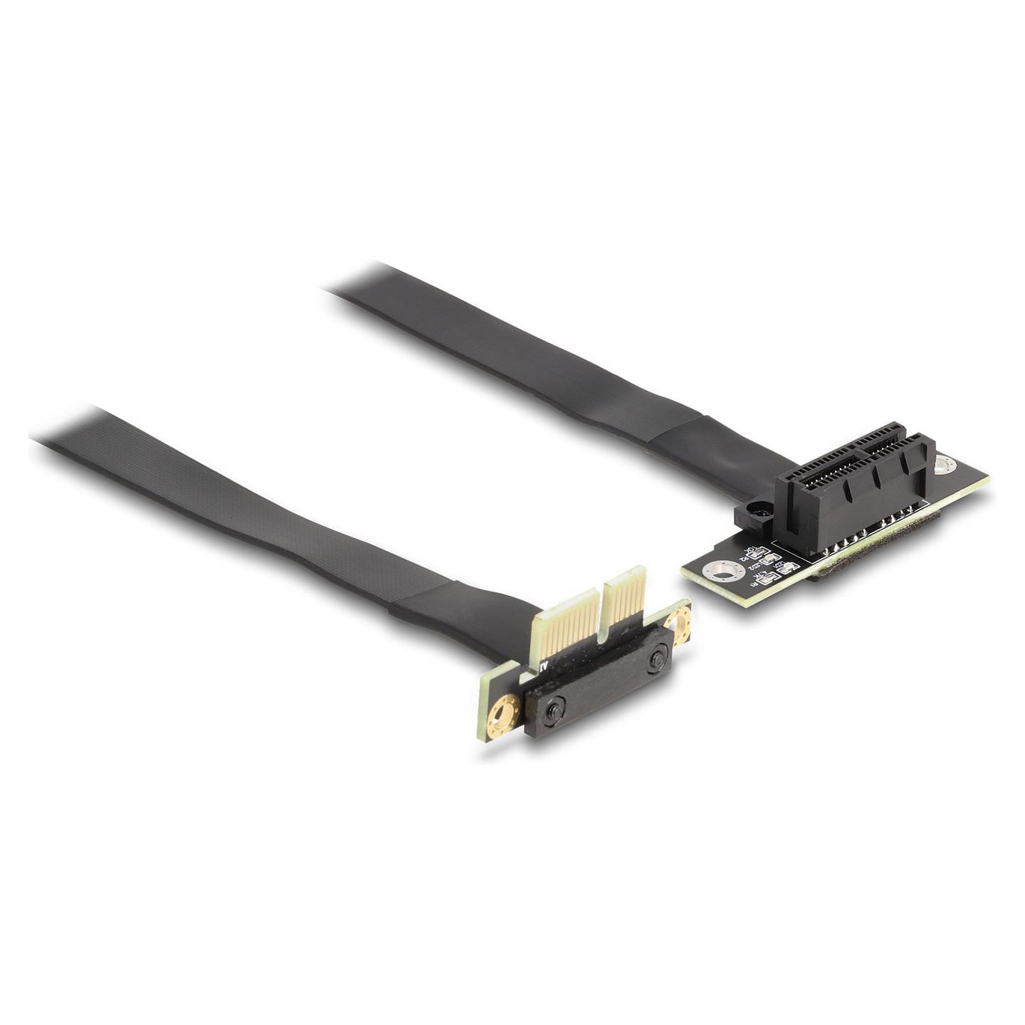 Kartë Riser PCI Express Delock 88042 / PCIe x1 në x1 / 90° / Kabllo 30cm - Zezë - 1