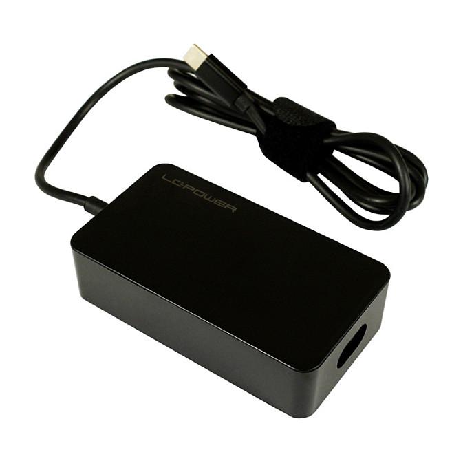 Adapter për Laptop LC-Power LC-NB-PRO-45-C, USB-C, 45W, 5-20V, 2.25-3A - Zezë