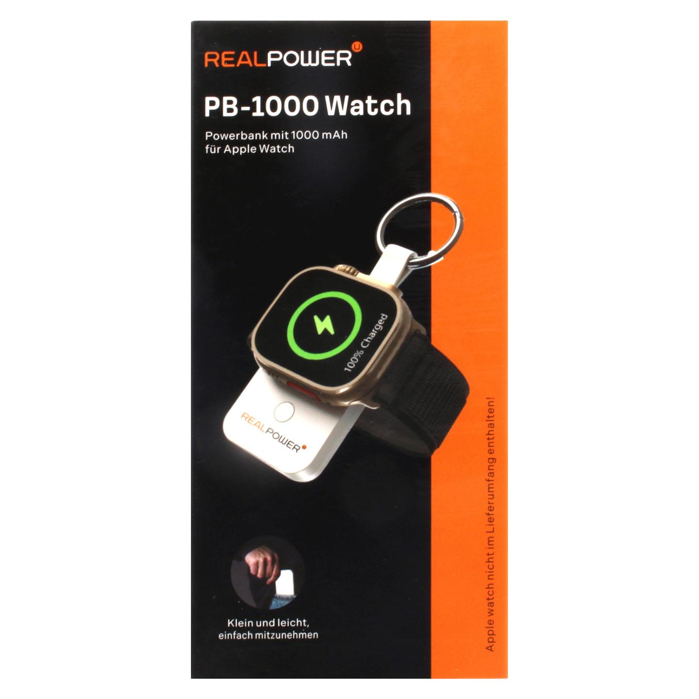 Powerbank REALPOWER PB-1000watch, 1000mAh, për Apple Watch - Bardhë - 3