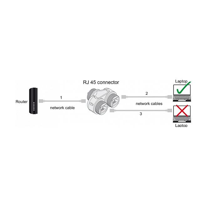 Lidhës për Kabllo Rrjeti DeLOCK 86808 / Cat 6A / STP / RJ-45 / IP68 / 1 × RJ-45 në 2 × RJ-45 - Zezë - 6