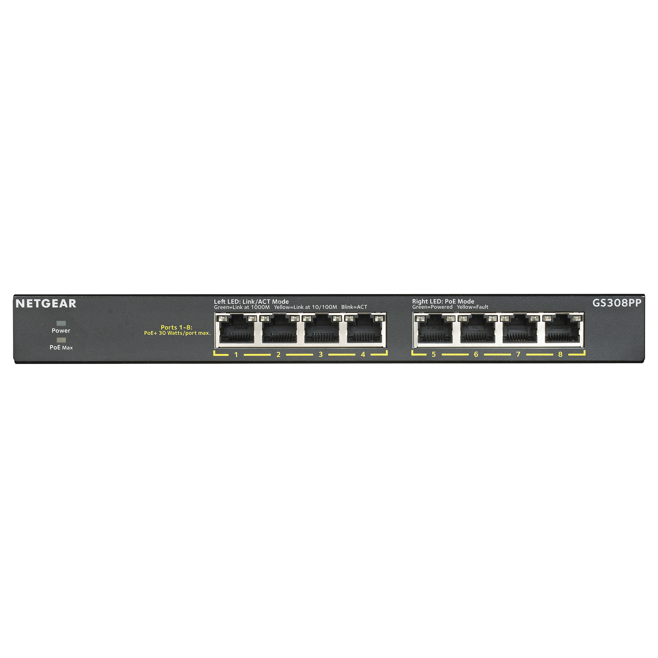 Switch NETGEAR 8P Netgear GS308PP RM PoE+ - 1