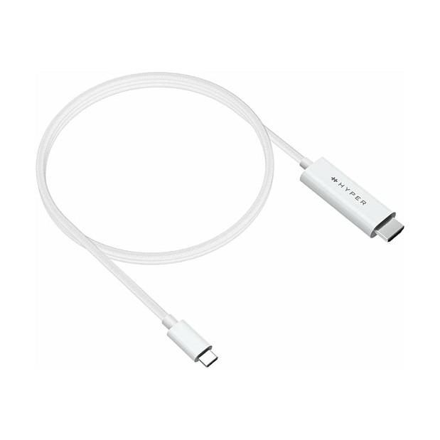 Kabllo HDMI Targus HYPER HD6007WHGL, USB-C në HDMI, 4K 60Hz, 2.5m - Bardhë - 2