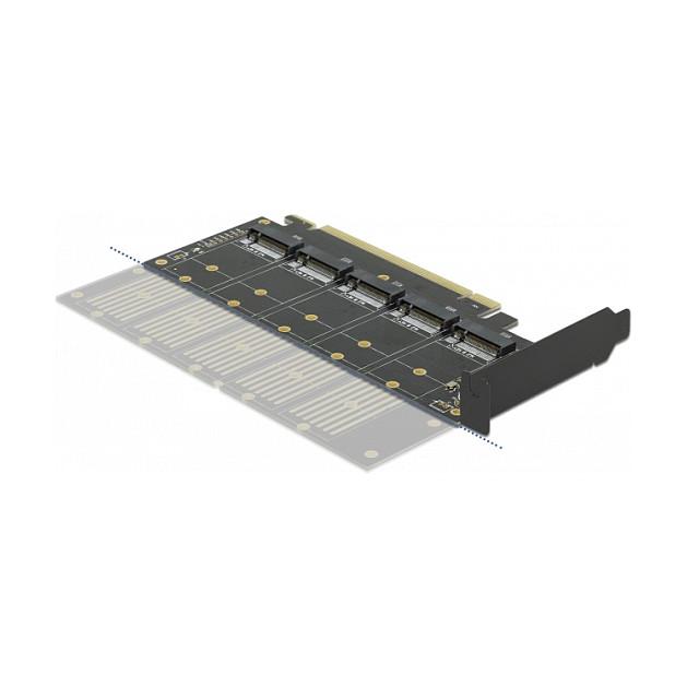 Kartë Zgjerimi PCI Express Delock 90435 / PCIe 3.0 x16 / 5x M.2 Key B / SATA 6Gbps / JMicron JMB585 / Low Profile - 2