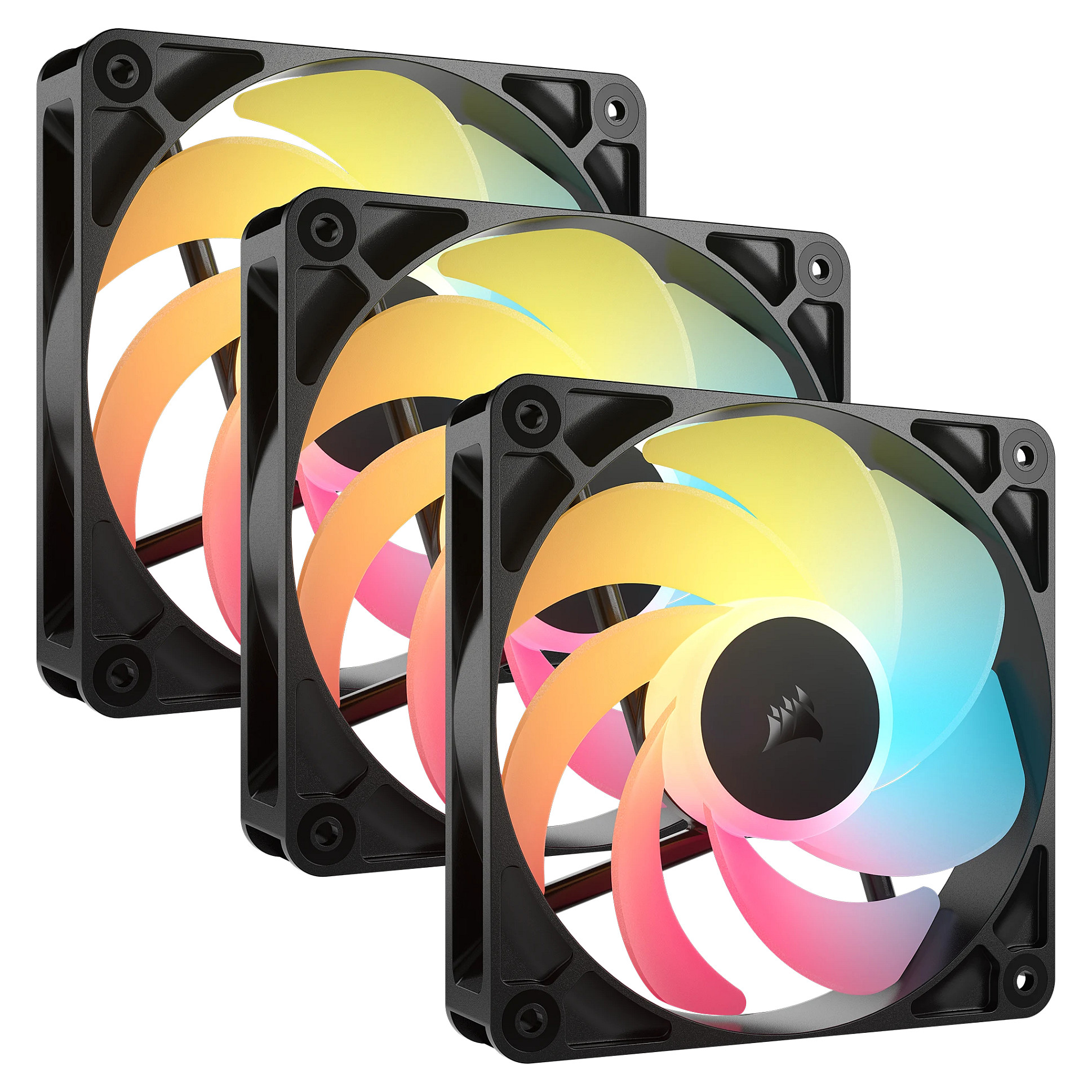 Ftohës për Kasë Corsair RS120-R ARGB / 120mm / 420-2100 RPM / ARGB / PWM / 3-Pack – Zezë