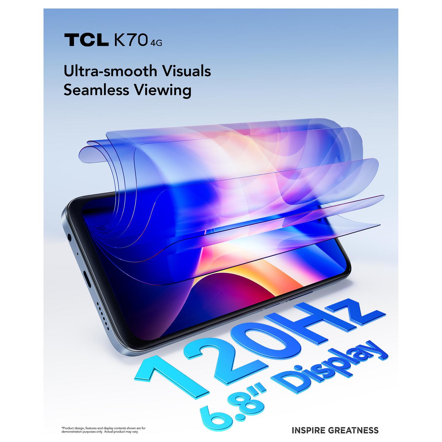 Telefon i Mençur TCL K70 4G / 6.8" HD+ / 120 Hz / MediaTek Helio G100 Turbo / 4 GB RAM / 128 GB / Dual SIM / 50 MP / 5200 mAh / IP64 - Zezë - 10