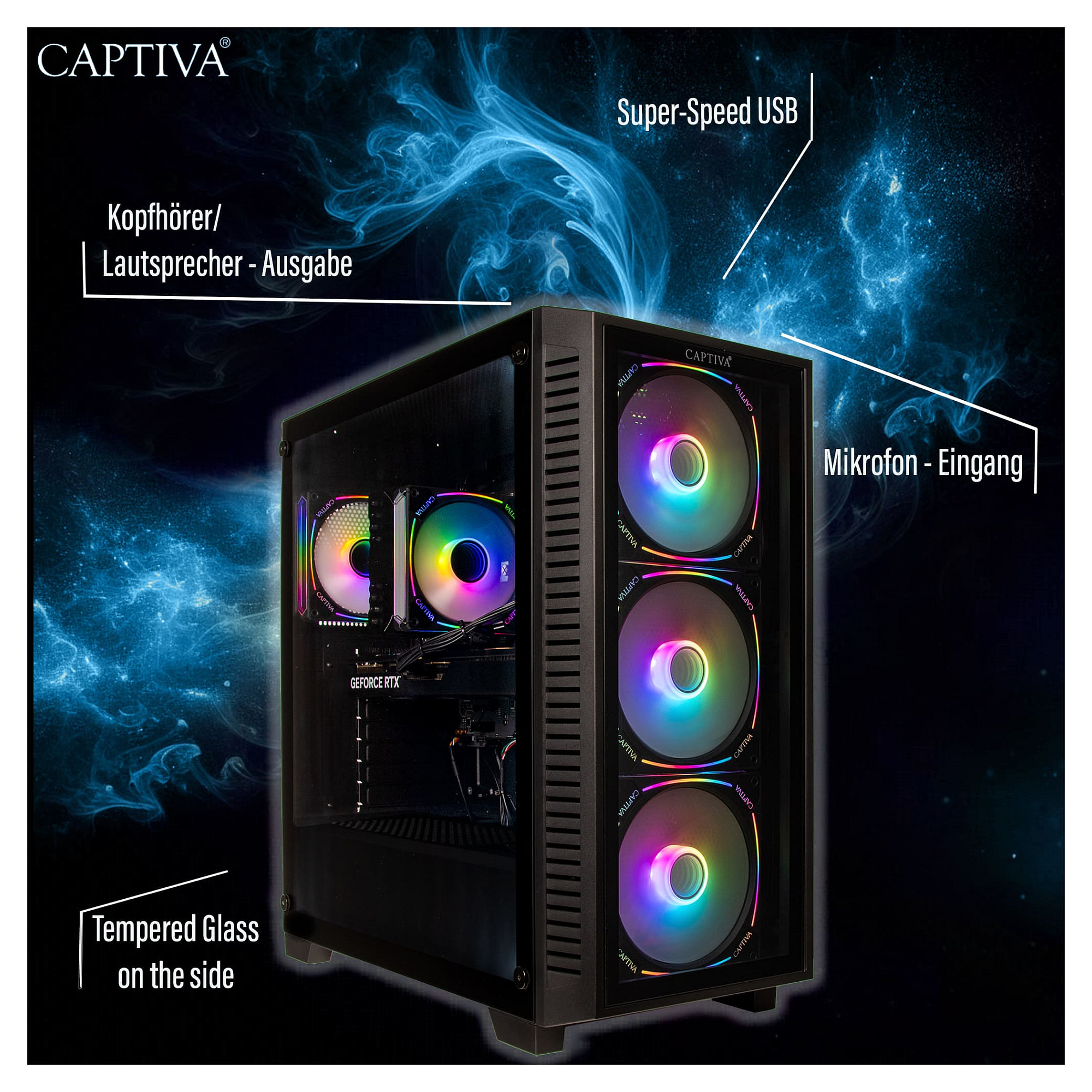 Kompjuter Gaming Captiva R98-664 / Ryzen 7 7800X3D / 32GB DDR5 / 1TB / RTX 5070 Ti 16GB - Zezë - 6