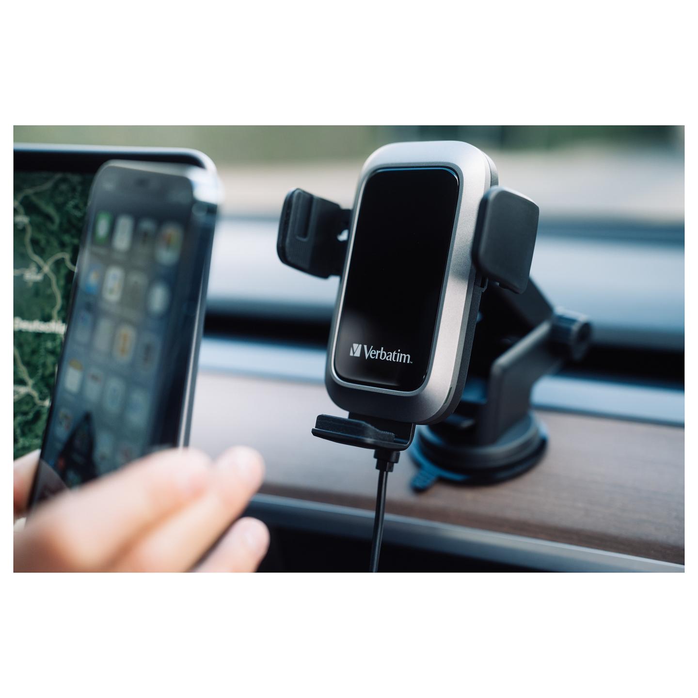 Mbajtës Telefoni për Veturë Verbatim FWC-03 Pro, Karikim Wireless Qi, 15W, Mbërthim Automatik, Rrotullim 360°, 3 Mundësi Montimi, USB-C në USB-A, 1 m – Zezë - 7