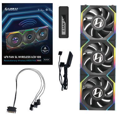 Ftohës për Kasë Lian Li UNI FAN SL Wireless LCD / 120mm / 300-1900 RPM / ARGB PWM / 3-Pack – Zezë - 4