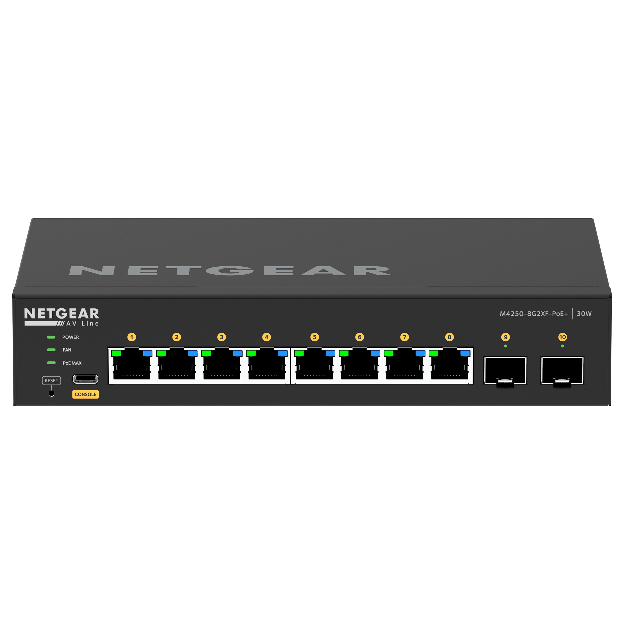 NETGEAR M4250-8G2XF-POE+ Managed AV Line Switch 8-Port Gigabit PoE+ with 2x 10G SFP+ Uplink | 220W PoE Budget, Layer 2/3 AV Network Switch - 7