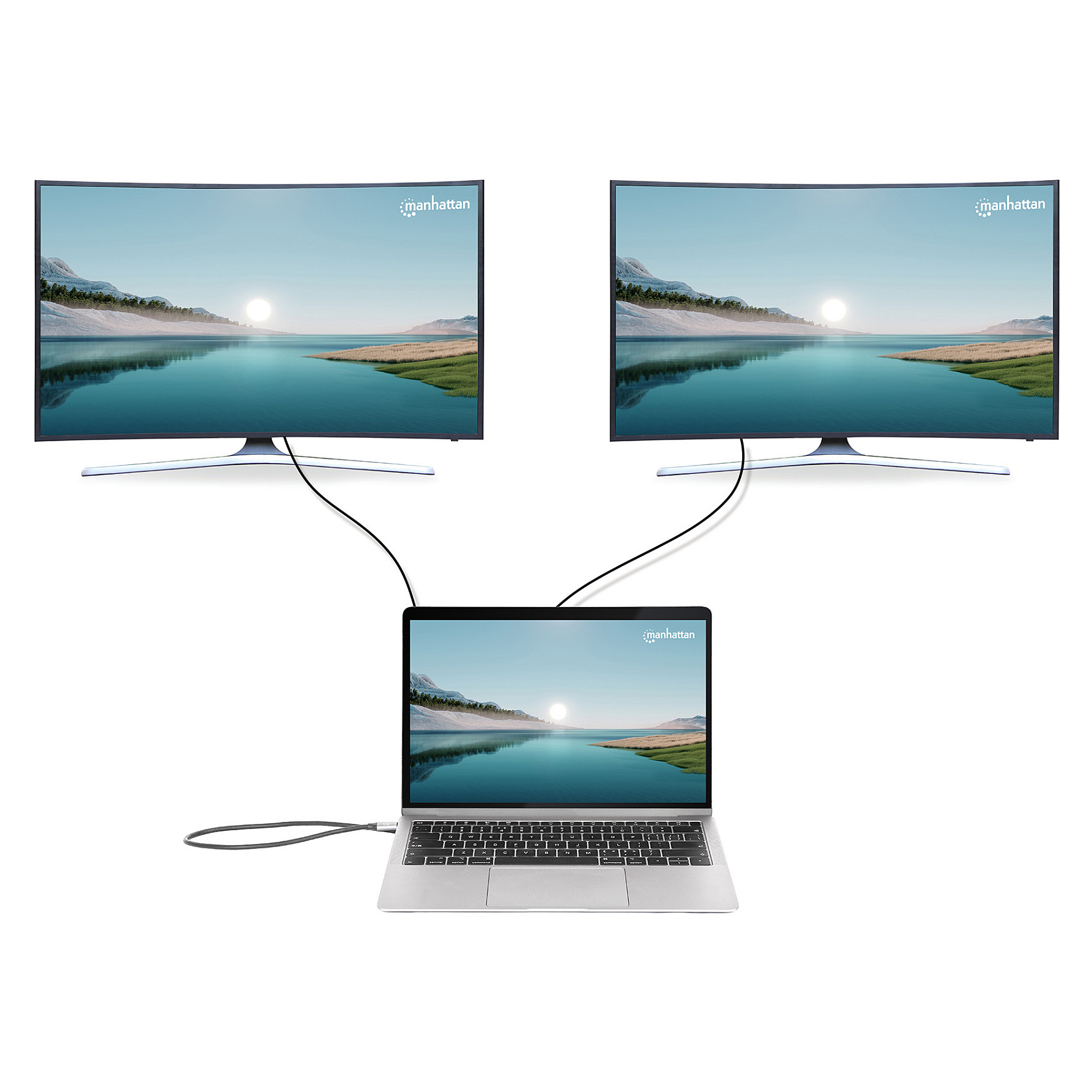 Docking station MANHATTAN / 10-in-1 / 4K / USB-C / PD / 2xHDMI - 10