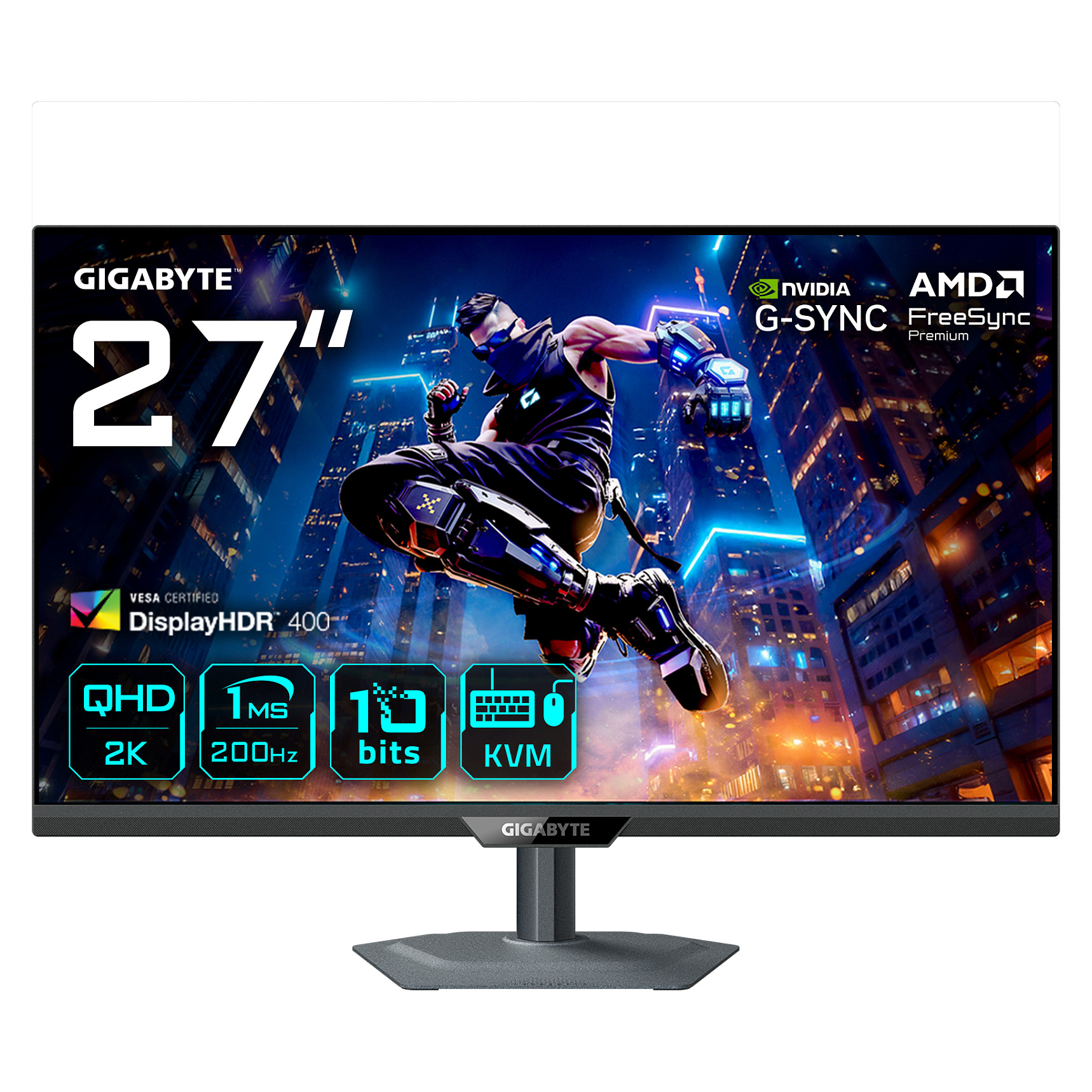 Monitor Gaming Gigabyte M27Q2 QD / 27" / QHD SS IPS / 200Hz / 1ms / HDMI+DisplayPort+USB-C - Zezë
