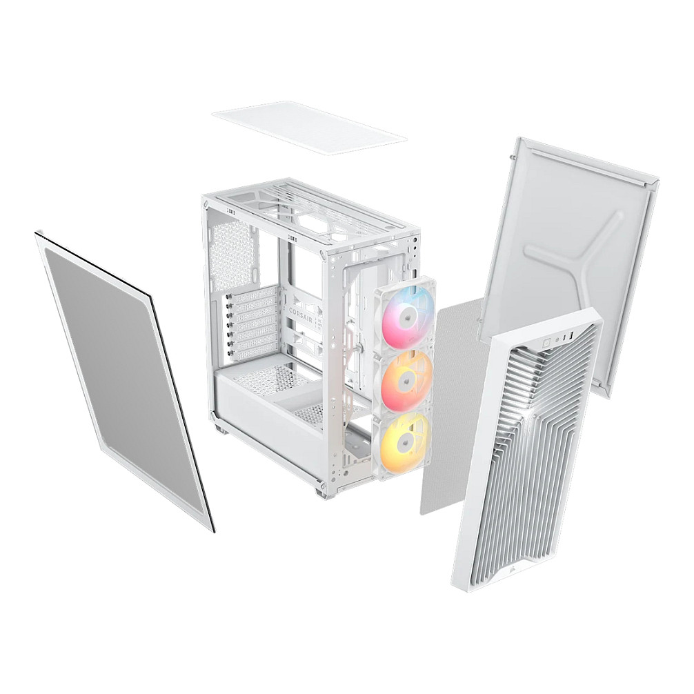 Kasë PC Corsair 3200D RS ARGB / Mid Tower / ATX / 3x 120mm ARGB Fan / Tempered Glass / Mesh / 360mm Radiator - Bardhë - 10