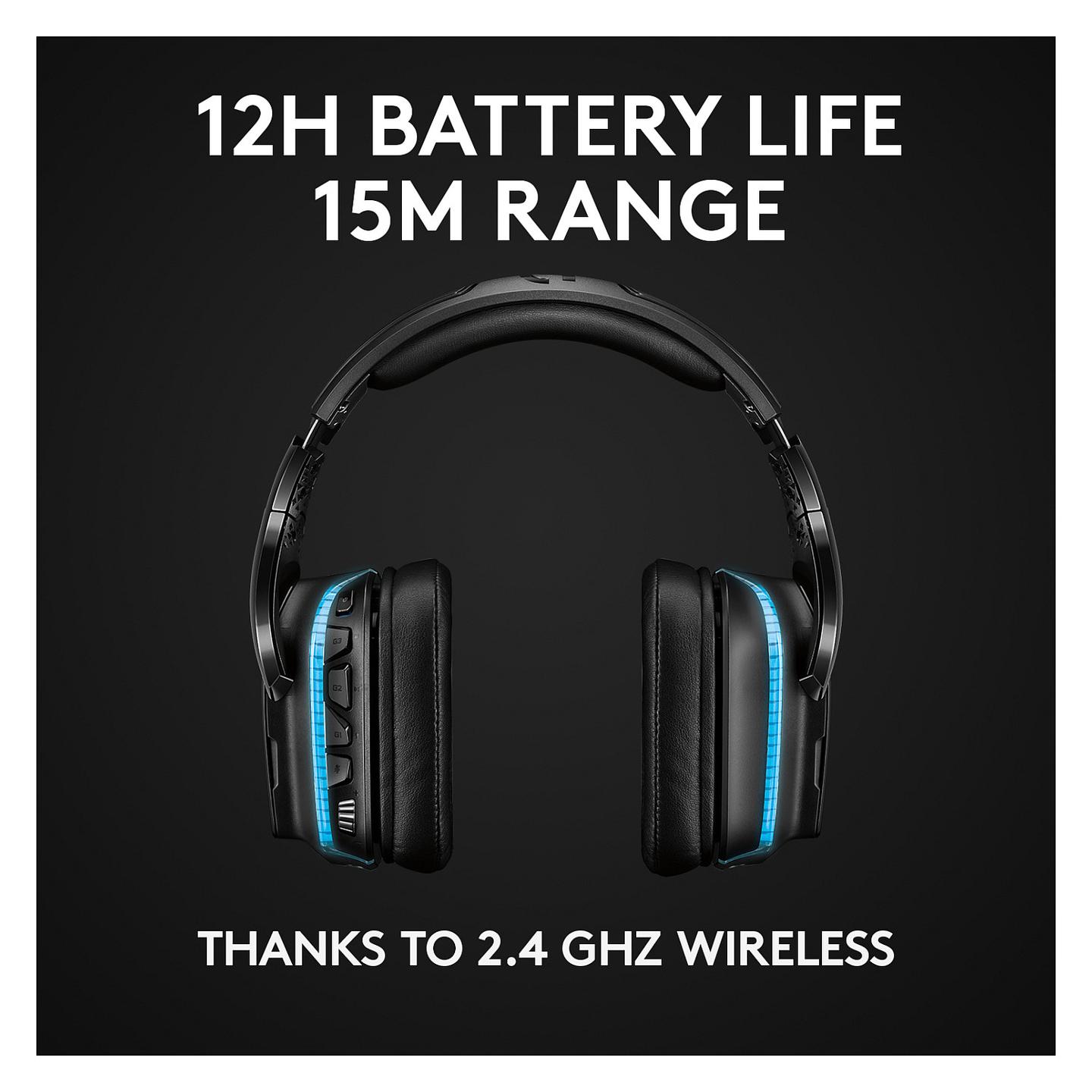 Kufje Gaming Logitech G935 / Wireless / 7.1 Surround / 50 mm / LIGHTSYNC RGB / Mikrofon - Zezë - 10