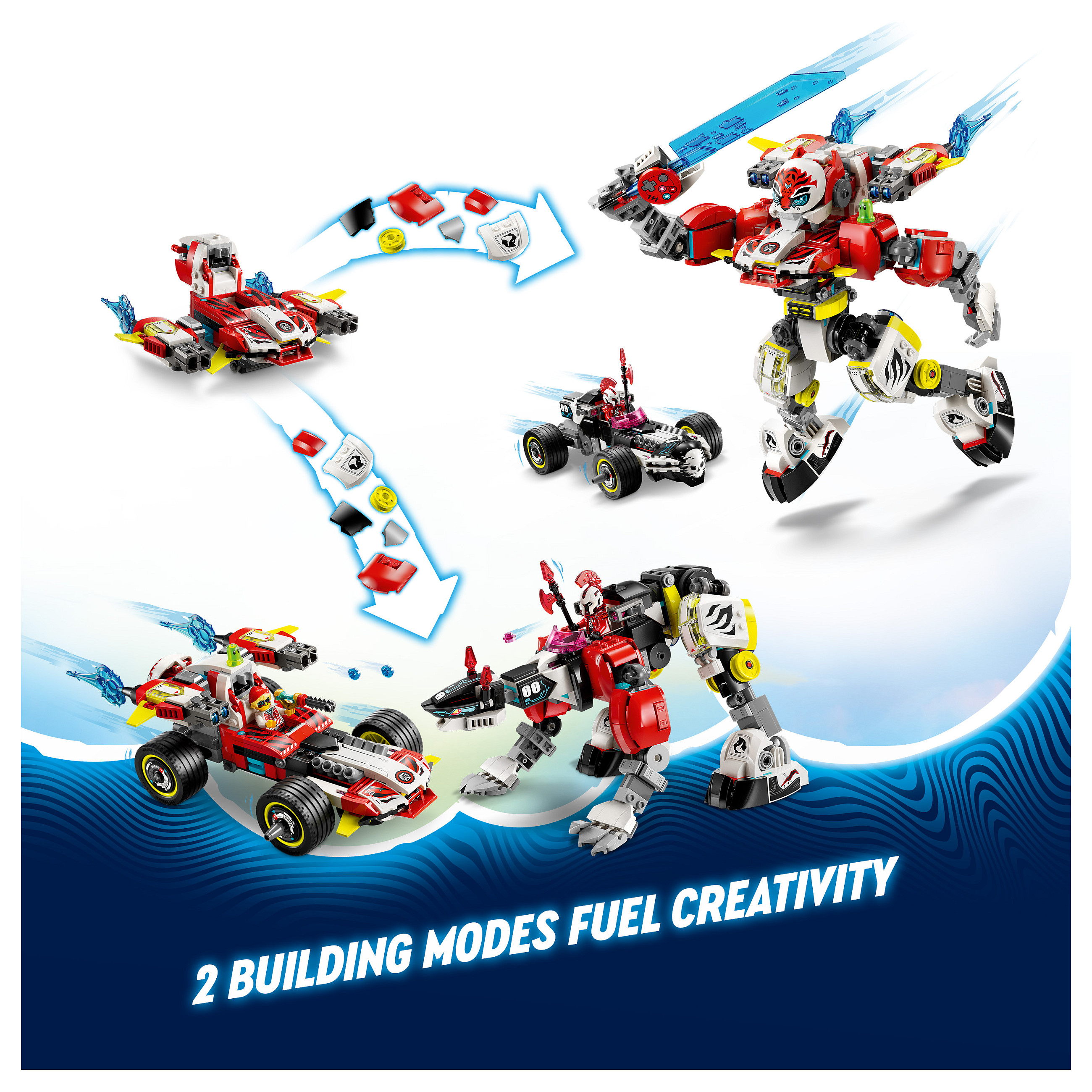 LEGO 71497 DREAMZzz Cooper's Tiger Mech & Zero's Hot Rod Car - 20