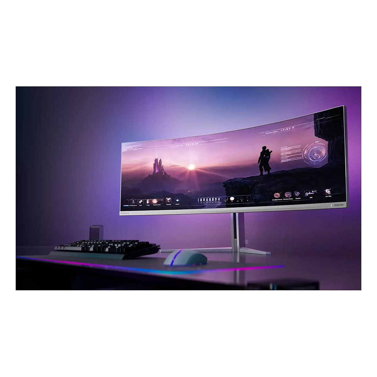 Monitor Philips 49M2C8900 / 48.9″ / DQHD / QD‑OLED / Curved / 240Hz / 0.03ms / 2× HDMI + DP + USB‑C - Bardhë - 17