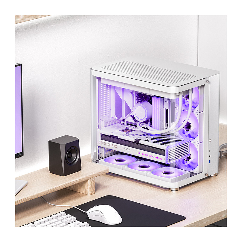 Kasë PC Jonsbo TK-2 2.0 / Midi Tower / ATX / Tempered Glass - Bardhë - 4