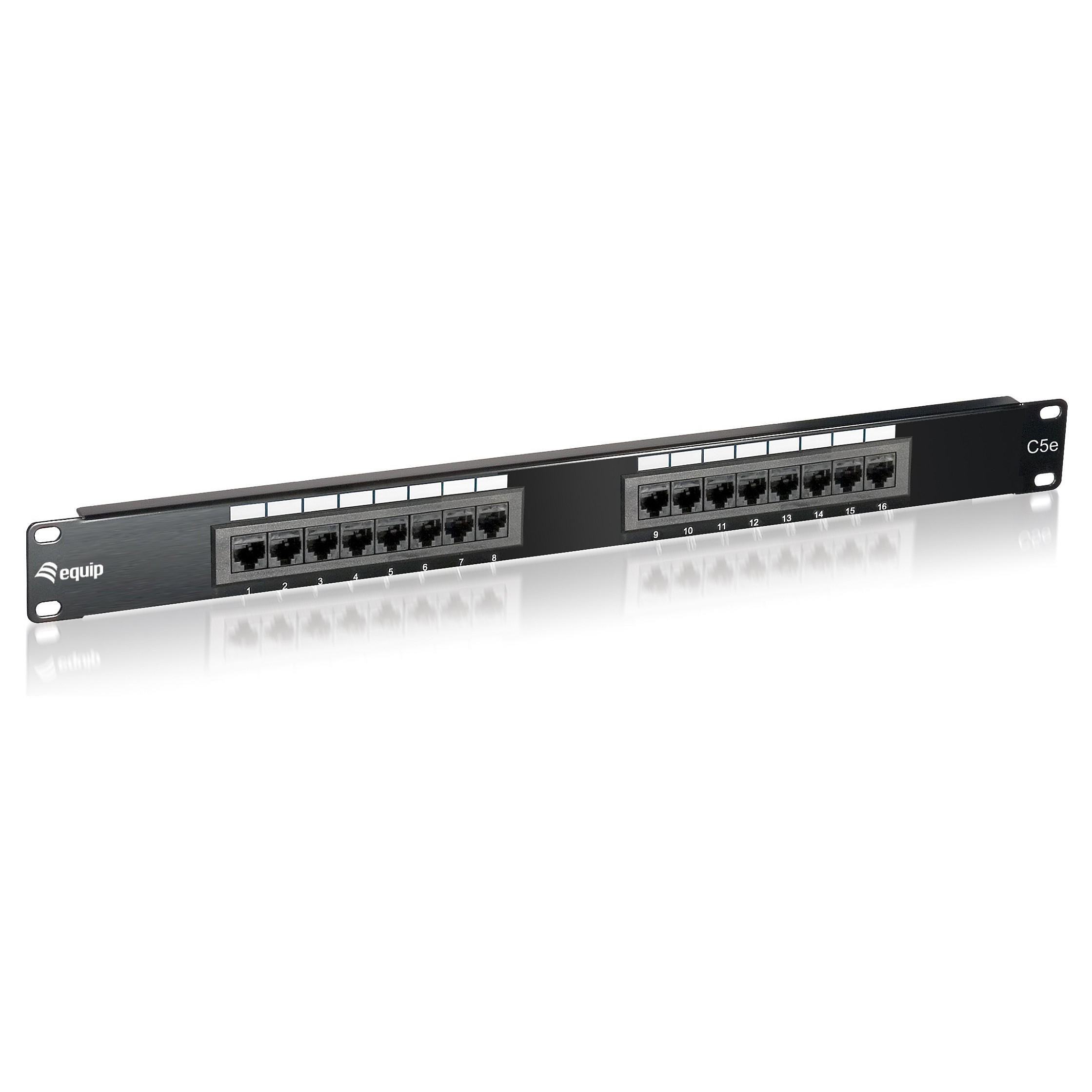 Equip 235316 – Patch Panel, 16-Port RJ45 Cat5e, UTP, 19", 1U – Zezë