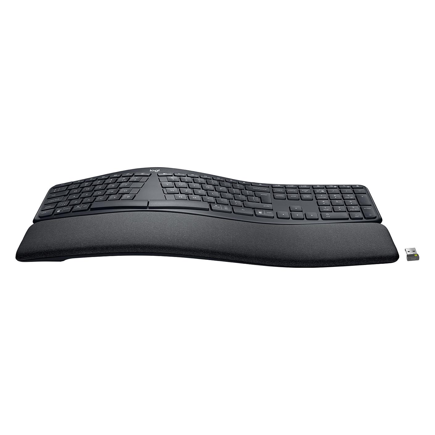 Tastierë Pa kabllo Logitech ERGO K860 / Bluetooth LE + Logi Bolt / Full-Size / QWERTY / US International - Grafit - 3