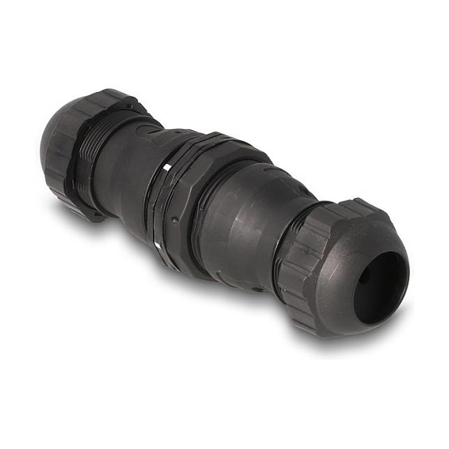 Lidhës për Kabllo Rrjeti DeLOCK 67044, RJ45 femër në RJ45 femër, Cat.6A, STP, IP68 - Zezë