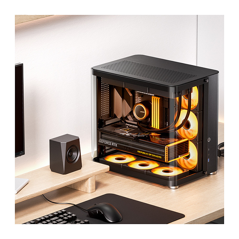 Kasë PC Jonsbo TK-2 2.0 / Midi Tower / ATX / Tempered Glass - Zezë - 3