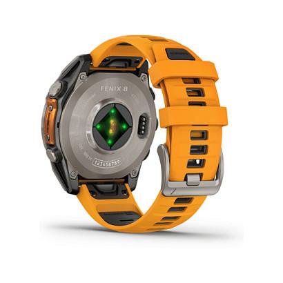Orë e Mençur Garmin fēnix 8 AMOLED Sapphire, 47mm, GPS Multi-Band - Portokalli/Hiri - 2