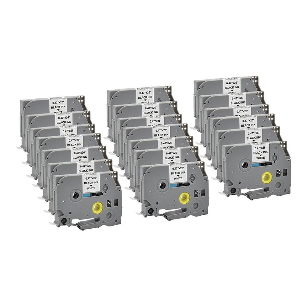 Shirit për Printer G&G 21568 / 20 Copë / Kompatibil me Brother TZe-231 / I Laminuar / 12 mm × 8 m - Shkrim i Zi mbi të Bardhë - 2